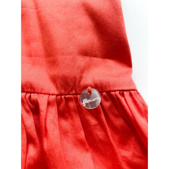 Girl's Floriane Cotton Red Orange Sleeveless Dress Size 10Y - Picture 3 of 9